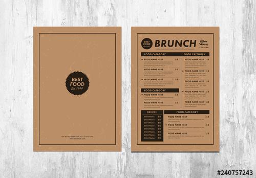 Menus with Kraft Background Layout - 240757243 - 240757243