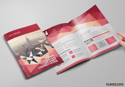 Red Geometric Bifold Brochure Layout - 240822305 - 240822305