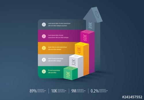 Business Growth Conceptual 3D Infographic Layout - 241457552 - 241457552