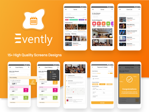 Evently - Event Calender Mobile App UI Kit for EventOn - Adobe XD - evently-event-calender-mobile-app-ui-kit-for-eventon-adobe-xd