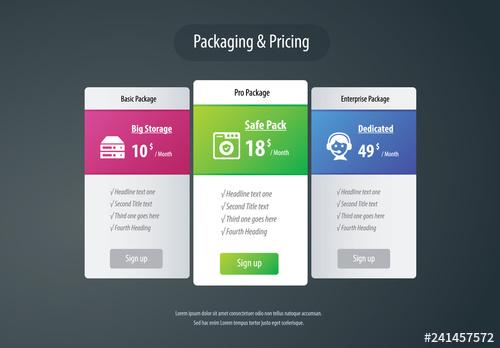 Pricing Tiers Infographic Layout - 241457572 - 241457572