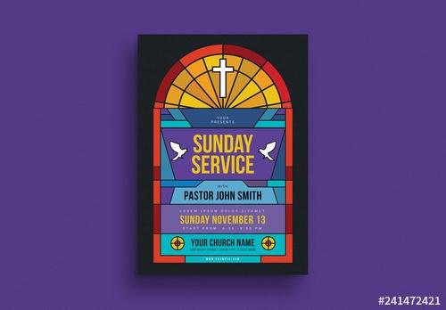 Sunday Service Flyer Layout - 241472421 - 241472421