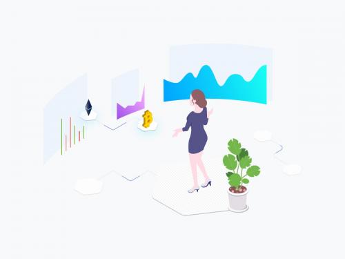 Exchange Cryptocurrency Isometric Graphic - exchange-cryptocurrency-isometric-graphic