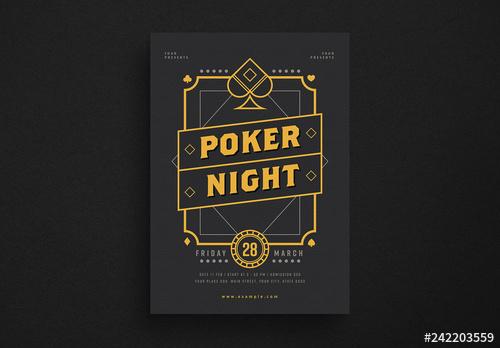 Poker Night Flyer Layout - 242203559 - 242203559