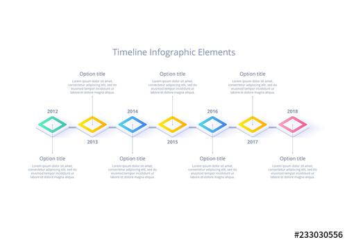 Multicolored Timeline Infographic - 233030556 - 233030556