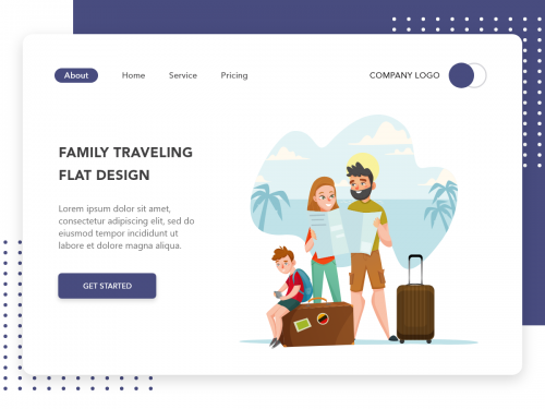 Family Travelling flat design concept for Travel app - family-travelling-flat-design-concept-for-travel-app