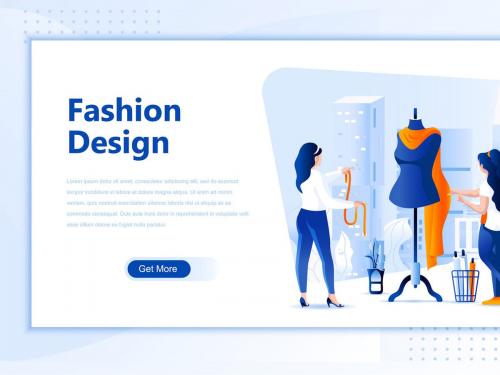 Fashion Design Flat Landing Page Header - fashion-design-flat-landing-page-header