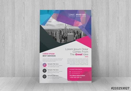 Business Flyer Layout with Pink and Purple Accents - 233253027 - 233253027