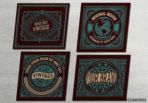 4 Vintage-Style Packing Label Layouts - 233465602 - 233465602