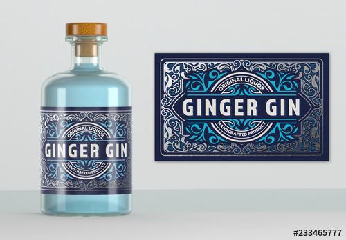 Vintage-Style Liquor Label Layout - 233465777 - 233465777