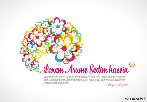 Web Banner Layout with Abstract Floral Illustrations - 233624393 - 233624393