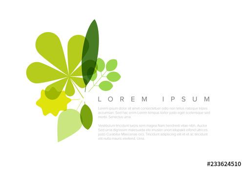 Web Banner Layout with Leaf Illustrations - 233624510 - 233624510