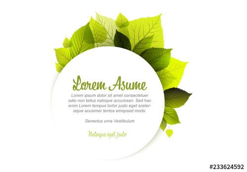 Web Banner Layout with Leaf Illustrations - 233624592 - 233624592