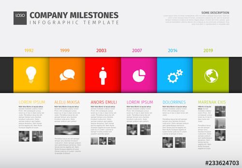 Horizontal Six Step Infographic Layout - 233624703 - 233624703