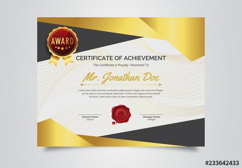 Award Certificate Layout with Geometric Designs - 233642433 - 233642433