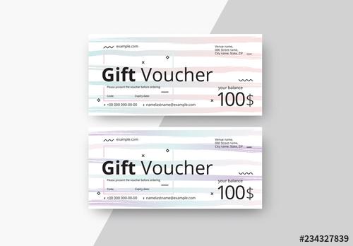 Gift Voucher Layouts with Gradient Stripes - 234327839 - 234327839