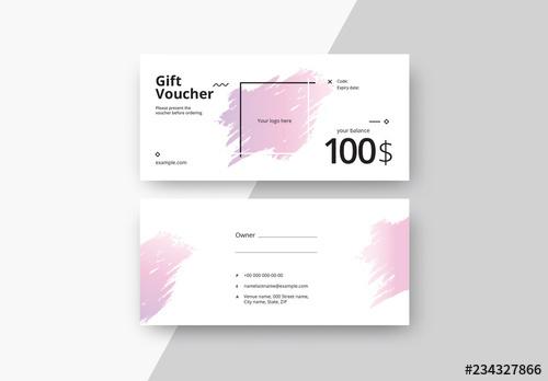 Gift Voucher Layout with Gradient Paint Strokes - 234327866 - 234327866