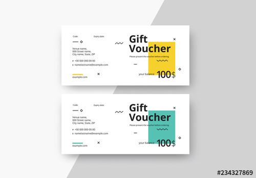 Gift Voucher Layouts with Color Blocks - 234327869 - 234327869