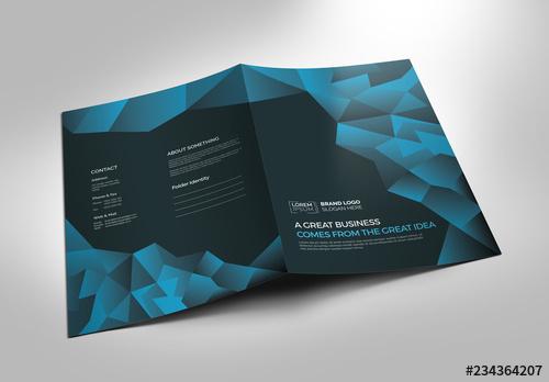 Blue and Black Presentation Folder Layout - 234364207 - 234364207