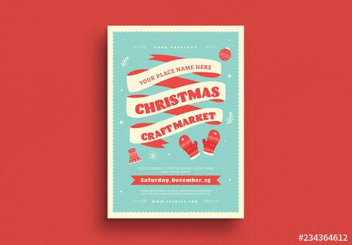 Christmas Craft Market Flyer Layout - 234364612 - 234364612