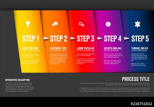 Colorful Gradient Five Step Infographic - 234751832 - 234751832