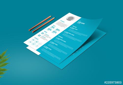 Light Blue and White Resume Layout - 235973803 - 235973803