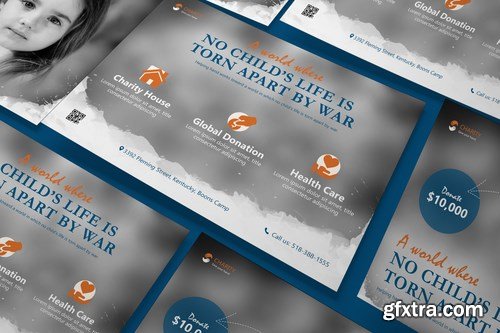 Charity, NGO, Non-Profit Flyer, DL Rackcard, Poster, PSD Templates and A5 Business Flyer