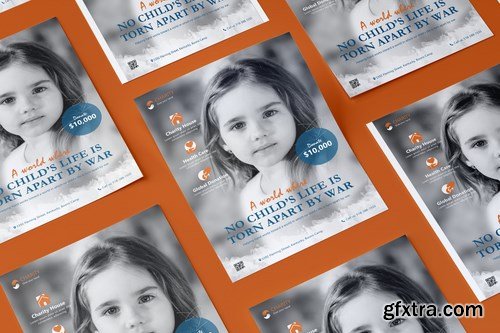 Charity, NGO, Non-Profit Flyer, DL Rackcard, Poster, PSD Templates and A5 Business Flyer