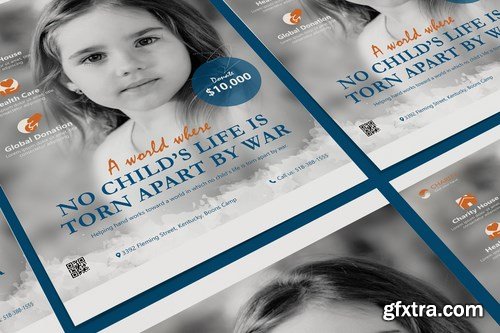 Charity, NGO, Non-Profit Flyer, DL Rackcard, Poster, PSD Templates and A5 Business Flyer