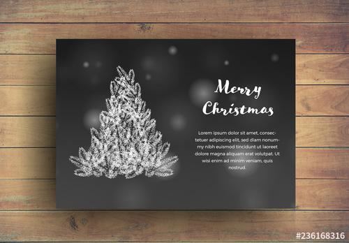 Christmas Card Layouts with Tree Illustration - 236168316 - 236168316