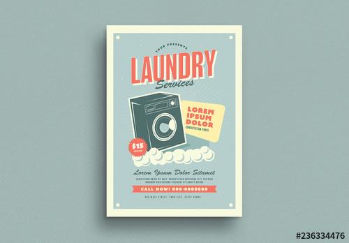 Laundry Service Flyer Layout - 236334476 - 236334476