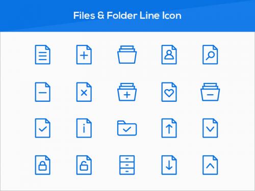 Files & Folder Line Icon - files-folder-line-icon