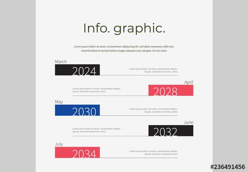 Timeline Infographic Layout with Multicolored Headers - 236491456 - 236491456