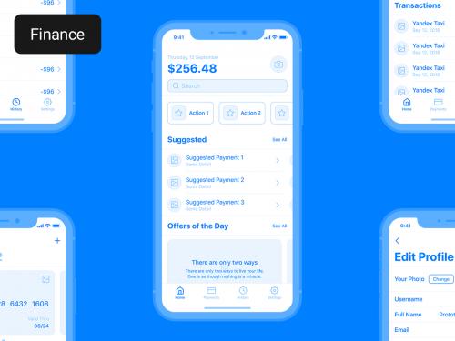 Finance iOS Wireframe Kit for Adobe XD - finance-ios-wireframe-kit-for-adobe-xd