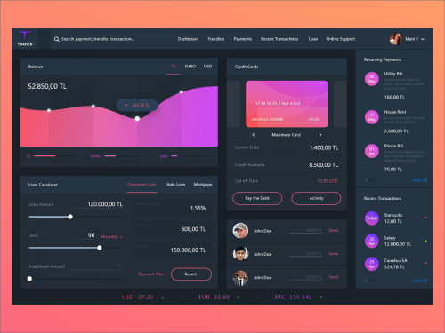 Finance Loan Calculator Dashboard Design - finance-loan-calculator-dashboard-design