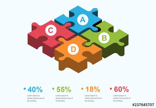 3D Puzzle Infographic Layout - 237645707 - 237645707