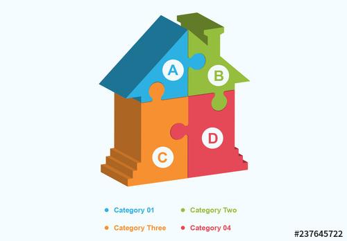 Puzzle House Infographic Layout - 237645722 - 237645722