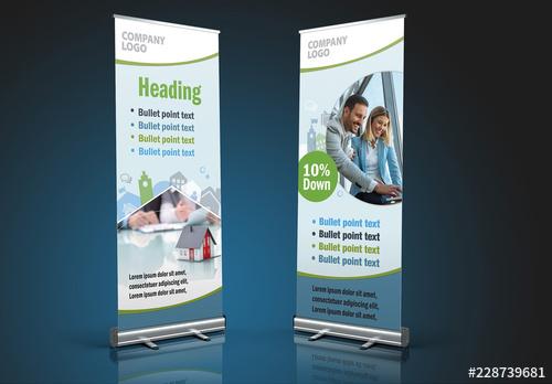 Light Blue Rollup Banner Layout - 228739681 - 228739681