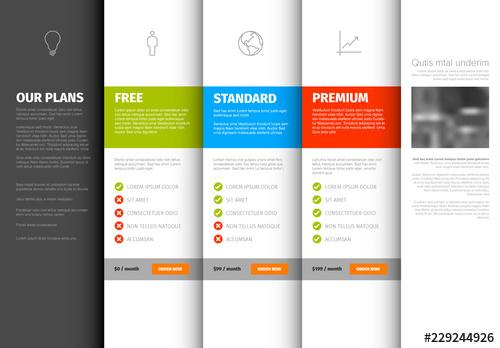 Product Comparison Table Layout - 229244926 - 229244926