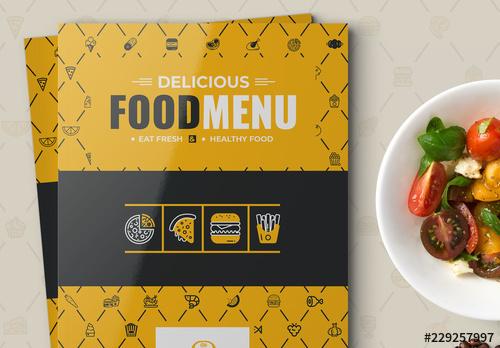 Yellow Food Menu Layout - 229257997 - 229257997