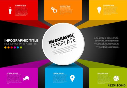 Infographic Layout with 3D Blocks - 229410640 - 229410640