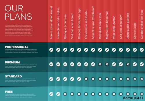 Four Tiered Comparison Chart - 229810421 - 229810421