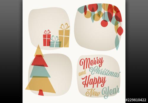 Retro Christmas Card Layout - 229810422 - 229810422