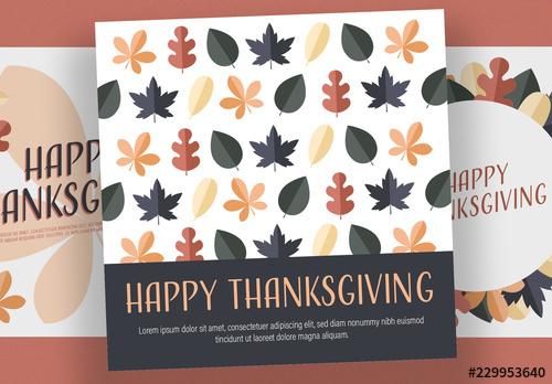 Thanksgiving Social Media Post Layout Set - 229953640 - 229953640