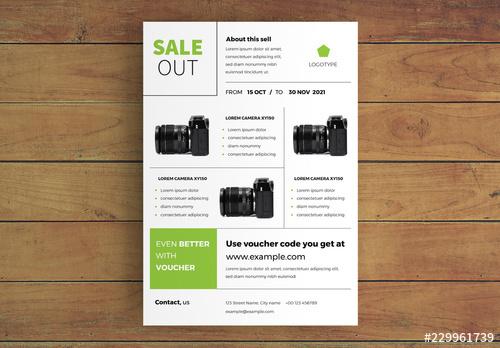 Business Flyer Layout with Green Accents - 229961739 - 229961739