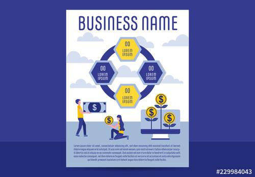 Blue and Yellow Business Infographic Poster Layout - 229984043 - 229984043