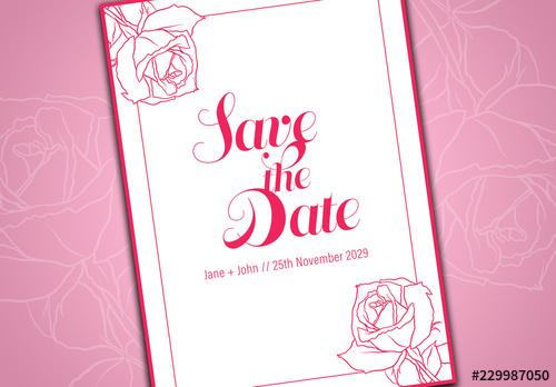 Illustrated Roses Wedding Stationary Set - 229987050 - 229987050