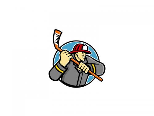 Fireman Ice Hockey Mascot - fireman-ice-hockey-mascot