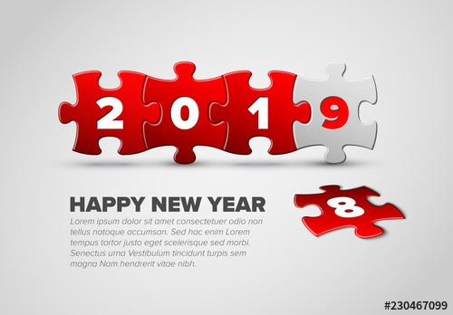 New Year Card Layout - 230467099 - 230467099