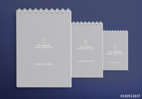 Notebook Layout with Wine Glass Icon - 230512837 - 230512837